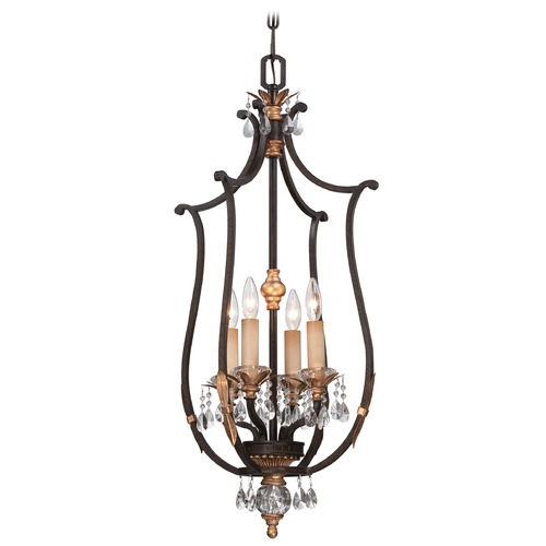 Metropolitan Lighting Bella Cristallo French Bronze with Gold Highlights Pendant by Metropolitan Lighting N6644-258B