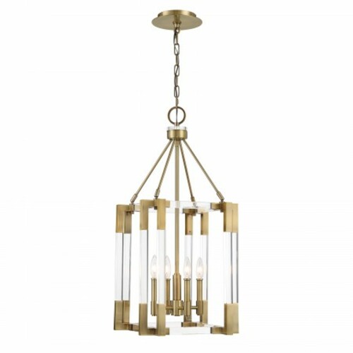 Metropolitan Lighting Prima Vista 4-Light Pendant in Aged Brass by Metropolitan Lighting N7351-790