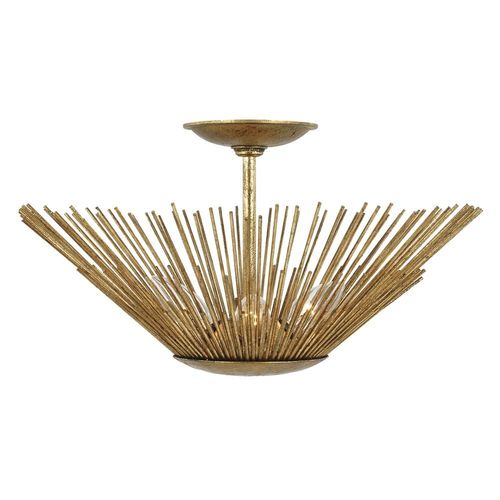 Visual Comfort Studio Collection Alexa Hampton 17-Inch Helios Antique Gild Flush Mount by Visual Comfort Studio AF1083ADB