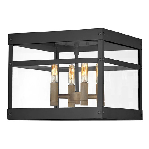 Hinkley Porter 12-Inch Flush Mount in Black & Bronze by Hinkley Lighting 2803BK