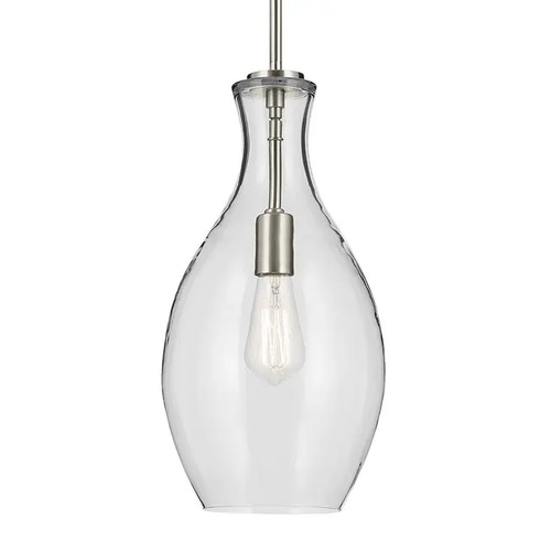 Kichler Lighting Kichler Lighting Everly Brushed Nickel Mini-Pendant Light with Bell Shade 42047NI