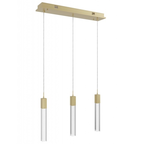 Avenue Lighting Glacier 3-Light LED Linear Pendant in Brass by Avenue Lighting HF1900-3-GL-BB-C