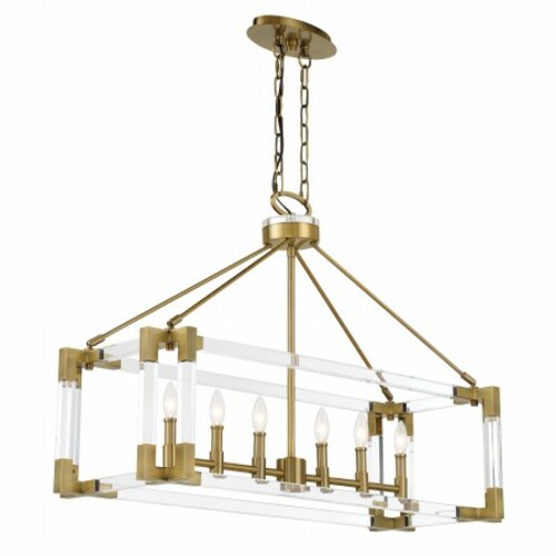 Metropolitan Lighting Prima Vista 6-Light Linear Light in Aged Antique Brass by Metropolitan N7356-790