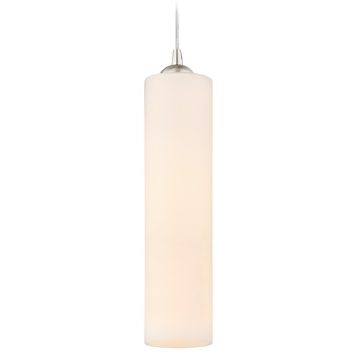 Design Classics Lighting White Glass Mini-Pendant Satin Nickel 582-09 GL1628C