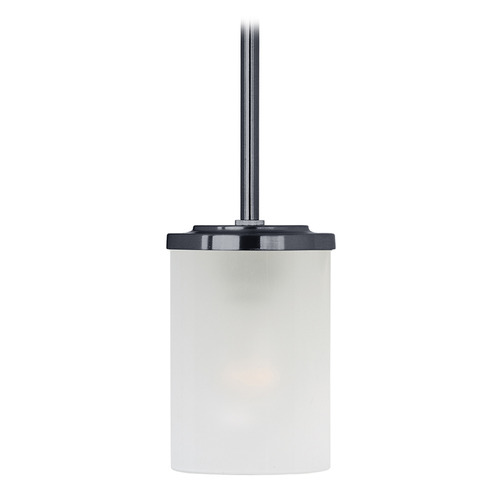 Maxim Lighting Maxim Lighting Corona Black Mini-Pendant Light with Cylindrical Shade 90200FTBK