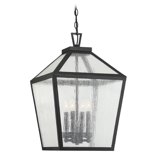 Savoy House Woodstock Black Outdoor Hanging Light by Savoy House 5-104-BK
