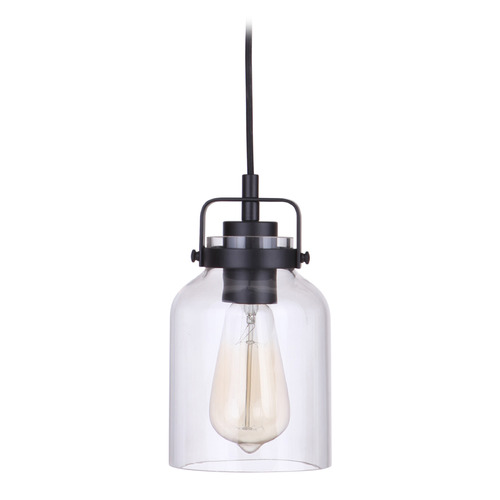Craftmade Lighting Foxwood Flat Black & Dark Teak Mini Pendant by Craftmade Lighting 53691-FBDT