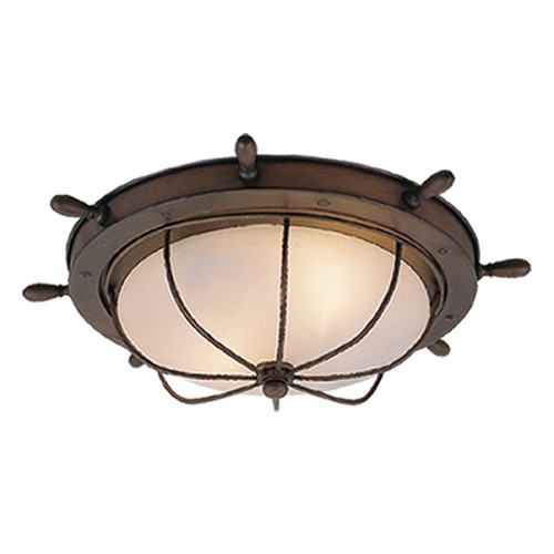 Vaxcel Lighting Captains Ship Wheel Bronze Nautical Flush Mount by Vaxcel Lighting OF25515RC