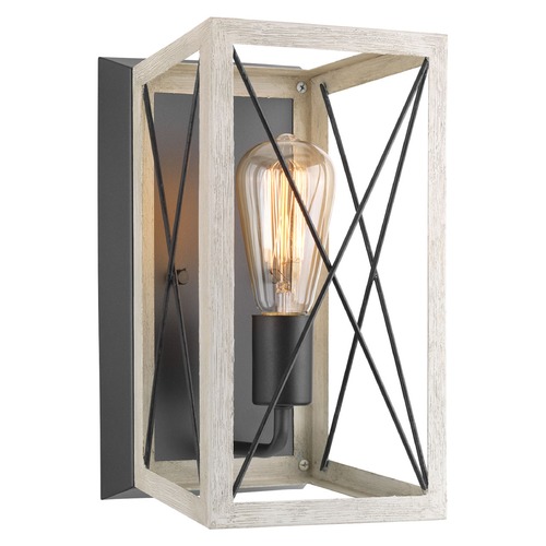 Progress Lighting Briarwood Graphite & Faux-Painted Wood Sconce by Progress Lighting P710012-143