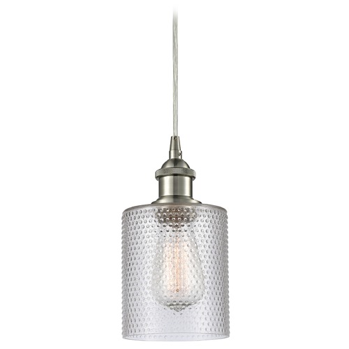 Innovations Lighting Cobbleskill Brushed Satin Nickel Mini Pendant by Innovations Lighting 516-1P-SN-G112