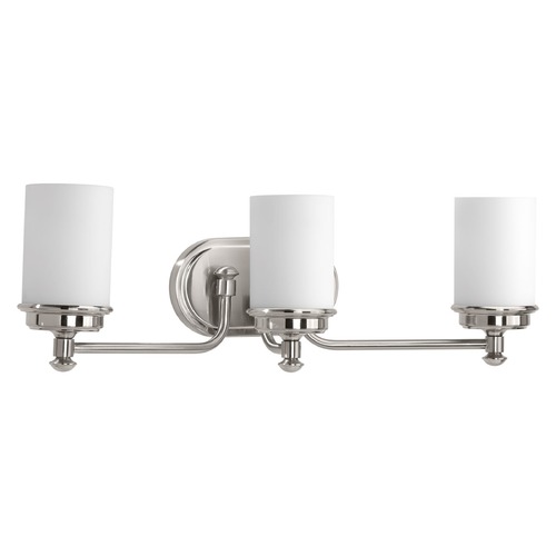 Progress Lighting Glide 3-Light Bath Light in Brushed Nickel by Progress Lighting P300014-009