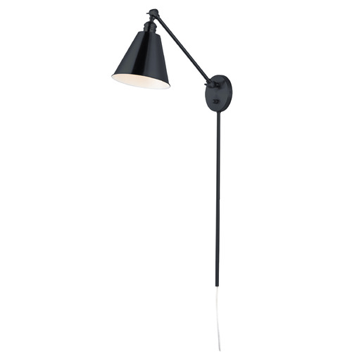 Maxim Lighting Maxim Lighting Library Black Plug and Cord Wall Lamp 12222BK