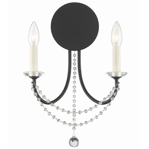 Crystorama Lighting Crystorama Lighting Delilah Matte Black Sconce DEL-90802-MK