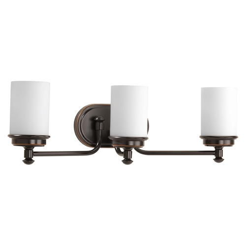 Progress Lighting Glide 3-Light Bath Light in Rubbed Bronze by Progress Lighting P300014-139