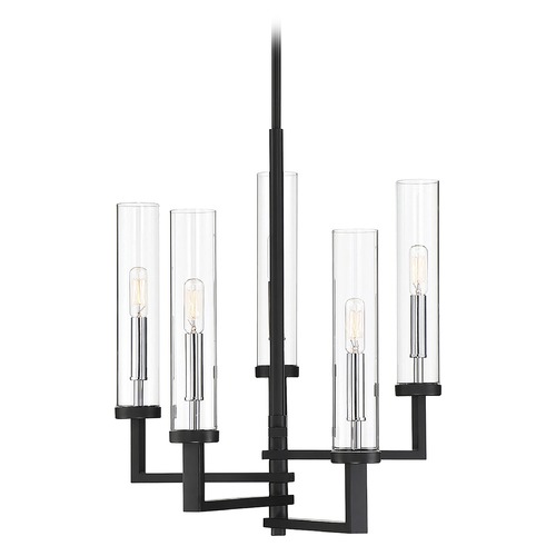Savoy House Folsom 5-Light Matte Black & Chrome Chandelier by Savoy House 1-2135-5-67