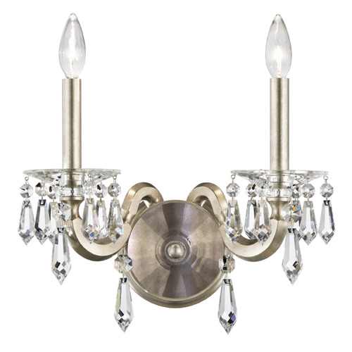 Schonbek Lighting Schonbek Worldwide Lighting Napoli Antique Silver Sconce S7602N-48R