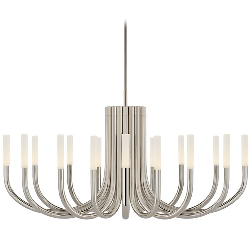 Visual Comfort Signature Collection Kelly Wearstler Rousseau Chandelier in Nickel by Visual Comfort Signature KW5585PNEC