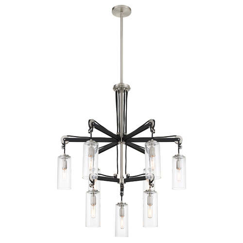 Minka Lavery Pullman Junction 9-Light Chandelier in Nickel & Coal by Minka Lavery 2899-691