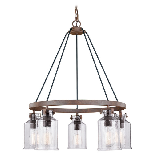 Vaxcel Lighting Vaxcel Lighting Milone Textured Rustic Bronze Chandelier H0198