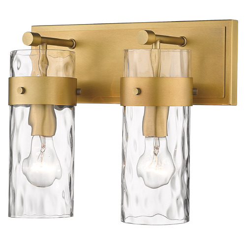 Z-Lite Fontaine Rubbed Brass Bathroom Light by Z-Lite 3035-2V-RB
