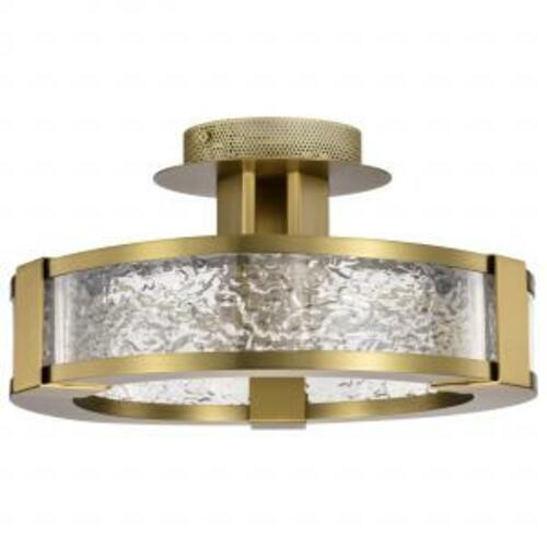 Satco Lighting Darrow LED 3000K Semi-Flush Mount in Vintage Brass by Nuvo Lighting 62-2011
