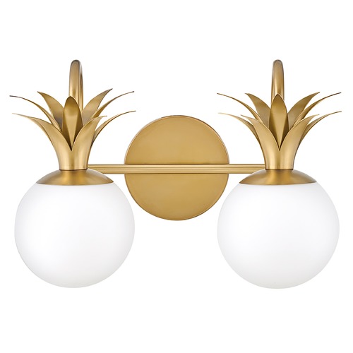 Hinkley Palma 14.75-Inch Vanity Light in Heritage Brass with Etched Opal Glass by Hinkley Lighting 54152HB