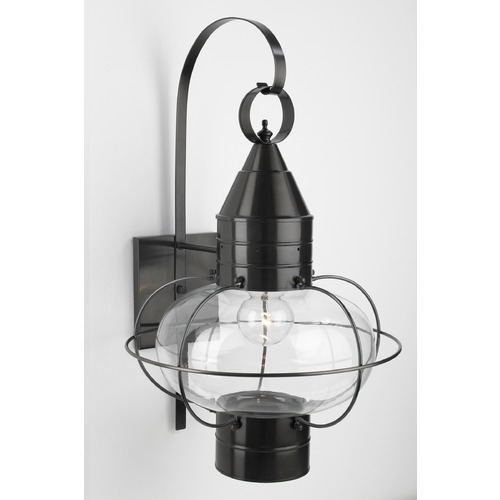 Norwell Lighting Classic Onion Black Outdoor Wall Light 1509-BL-CL