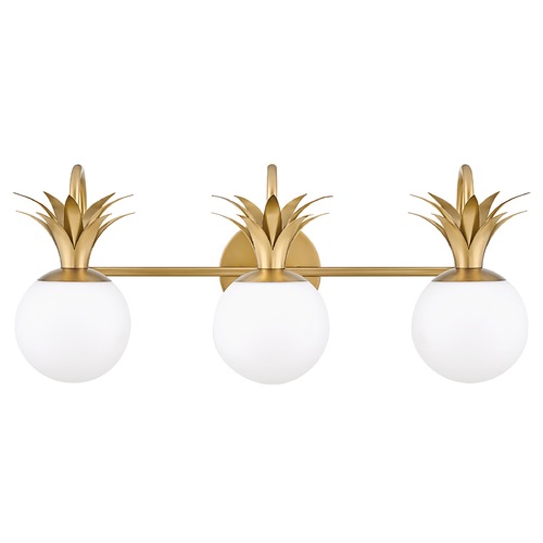 Hinkley Palma 24-Inch Vanity Light in Heritage Brass with Etched Opal Glass by Hinkley Lighting 54153HB