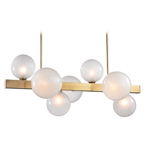 Hudson Valley Lighting Hinsdale Aged Brass Island Light with Globe Shade by Hudson Valley Lighting 8717-AGB