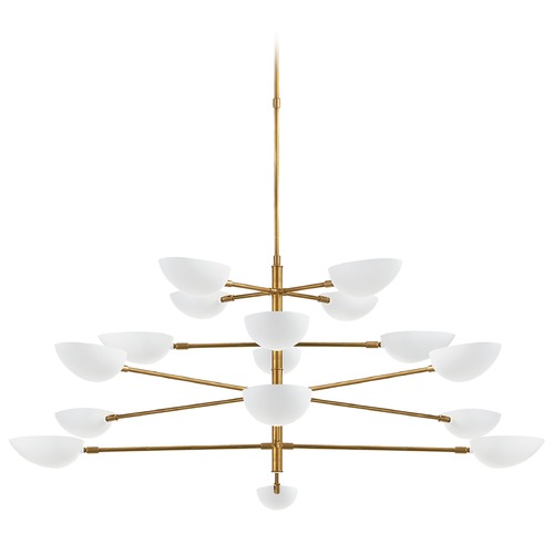 Visual Comfort Signature Collection Aerin Graphic Grande Chandelier in Antique Brass by Visual Comfort Signature ARN5503HABWHT