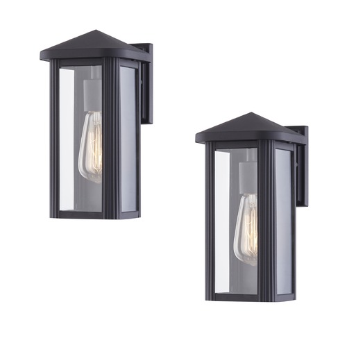 Design Classics Lighting Design Classics Tolman Powder Coated Black Outdoor Wall Light (2-Pack) 1945-PCBK (2 PACK/1PAIR)