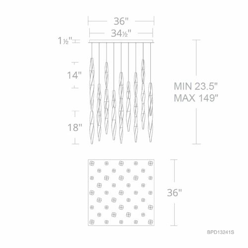 Schonbek Beyond Schonbek Beyond Kindjal Polished Nickel LED Multi-Light Pendant BPD13241S-PN