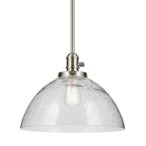 Kichler Lighting Kichler Lighting Avery Brushed Nickel Pendant Light with Bowl / Dome Shade 43912NI