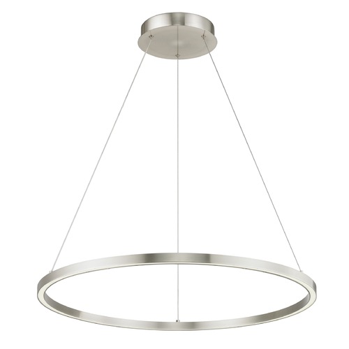 Design Classics Lighting Modern 32-Inch LED Ring Pendant Light Satin Nickel Finish 1936-SN