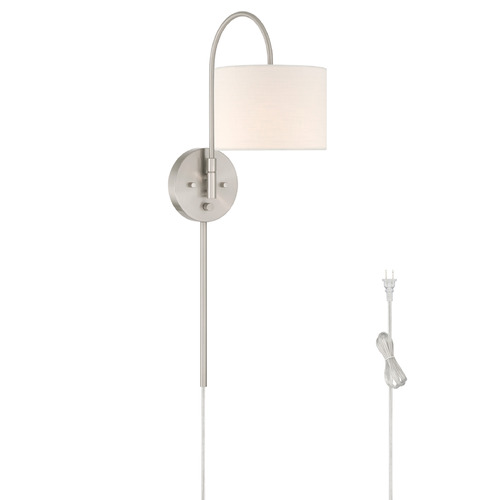 Hunter Fan Company Hunter Fan Company Horizon Brushed Nickel LED Plug and Cord Wall Lamp 48178