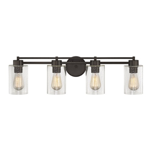 Design Classics Lighting Seeded Glass Bathroom Light Bronze 4 Lt 704-220 GL1041C