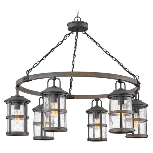 Hinkley Lakehouse 42-Inch Aged Zinc & Driftwood Grey Outdoor Chandelier by Hinkley Lighting 2689DZ