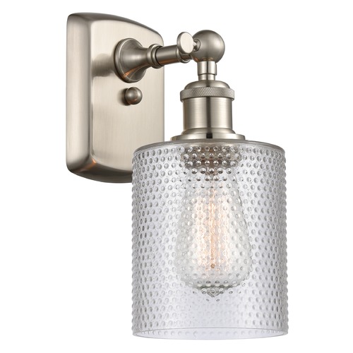 Innovations Lighting Cobbleskill Brushed Satin Nickel Sconce by Innovations Lighting 516-1W-SN-G112