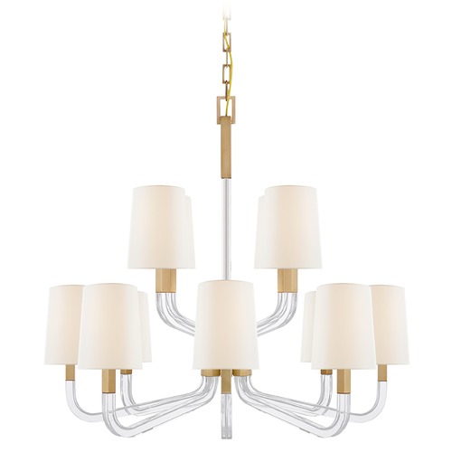 Visual Comfort Signature Collection Chapman & Myers Reagan Medium Chandelier in Brass by Visual Comfort Signature CHC5903ABCGL