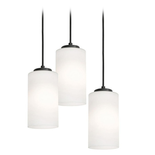 AFX Lighting Afx Lighting Leo Black Multi-Light Pendant with Cylindrical Shade LEOP04MBBKRND3