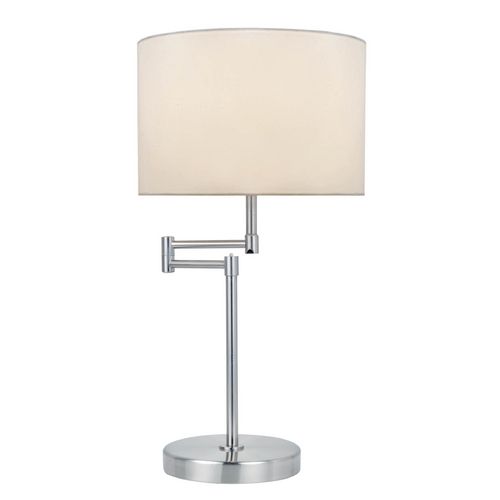 Lite Source Lighting Durango Polished Steel Swing Arm Lamp by Lite Source Lighting LS-22215PS/WHT
