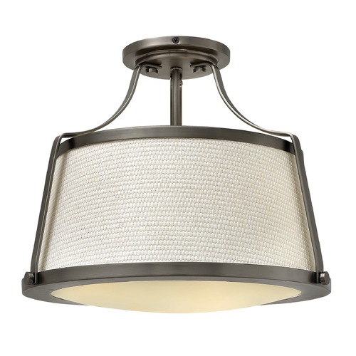 Hinkley Charlotte 16-Inch Antique Nickel Semi-Flush Mount by Hinkley Lighting 3521AN
