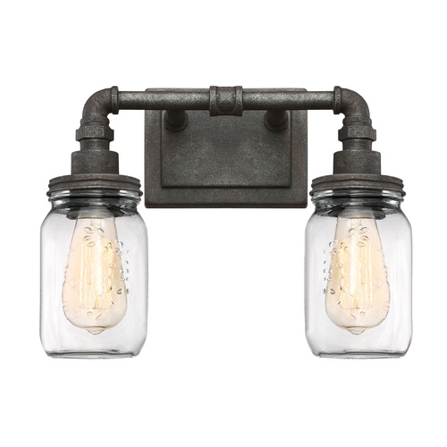 Quoizel Lighting Squire 14-Inch Vanity Light in Rustic Black by Quoizel Lighting SQR8602RK