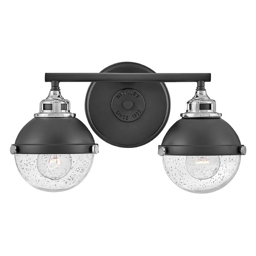 Hinkley Fletcher 2-Light Vanity Light in Black & Chrome by Hinkley Lighting 5172BK-CM