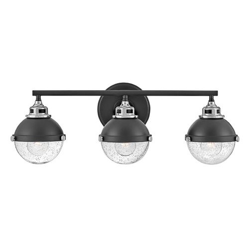 Hinkley Fletcher 3-Light Vanity Light in Black & Chrome by Hinkley Lighting 5173BK-CM