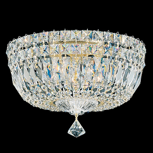 Schonbek Lighting Schonbek Worldwide Lighting Petit Crystal Deluxe Aurelia Flushmount Light 5892-211O