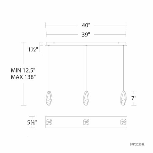 Schonbek Beyond Schonbek Beyond Martini Polished Nickel LED Multi-Light Pendant BPD20203LOH-PN