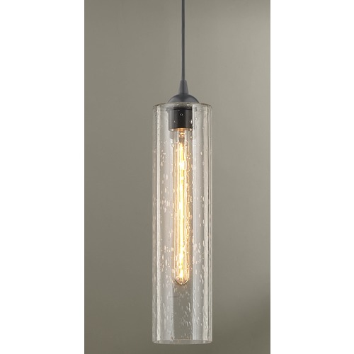 Design Classics Lighting Seeded Glass Mini-Pendant Black 582-07 GL1641C