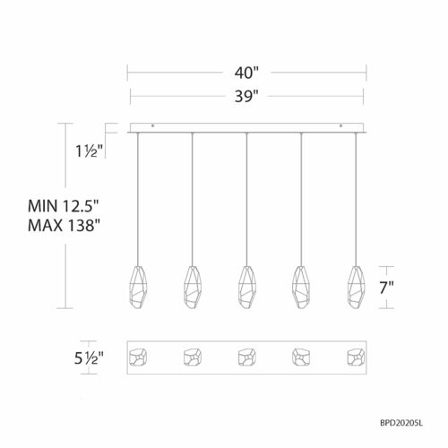 Schonbek Beyond Schonbek Beyond Martini Black LED Multi-Light Pendant BPD20205LO-BK
