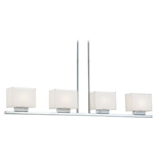 George Kovacs Lighting Cubism Linear Light in Chrome by George Kovacs P128-077